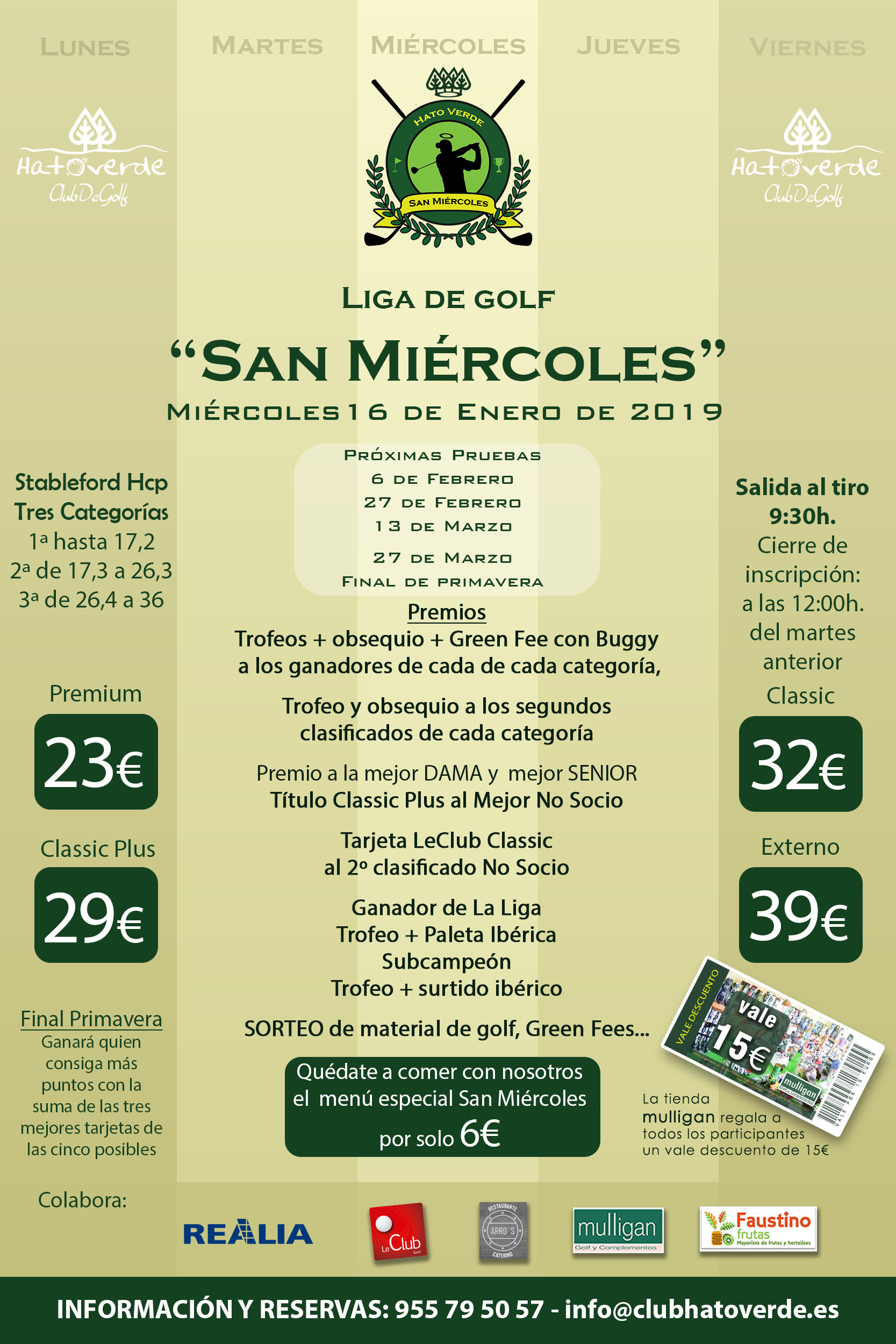 APLAZAMIENTO Liga San Miércoles (16 de enero)