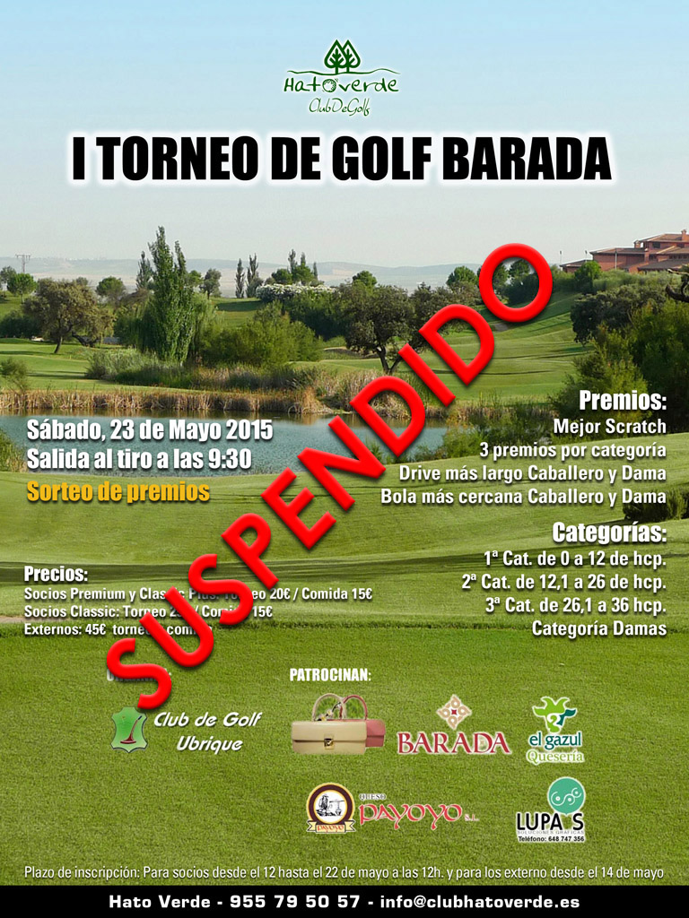 Suspensión I Torneo de Golf Barada