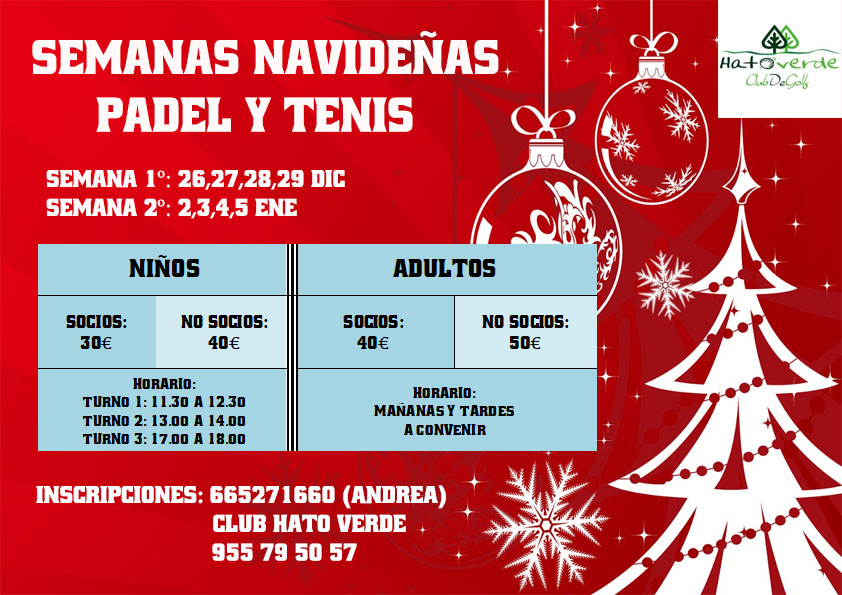 Cursos de pádel en Navidad