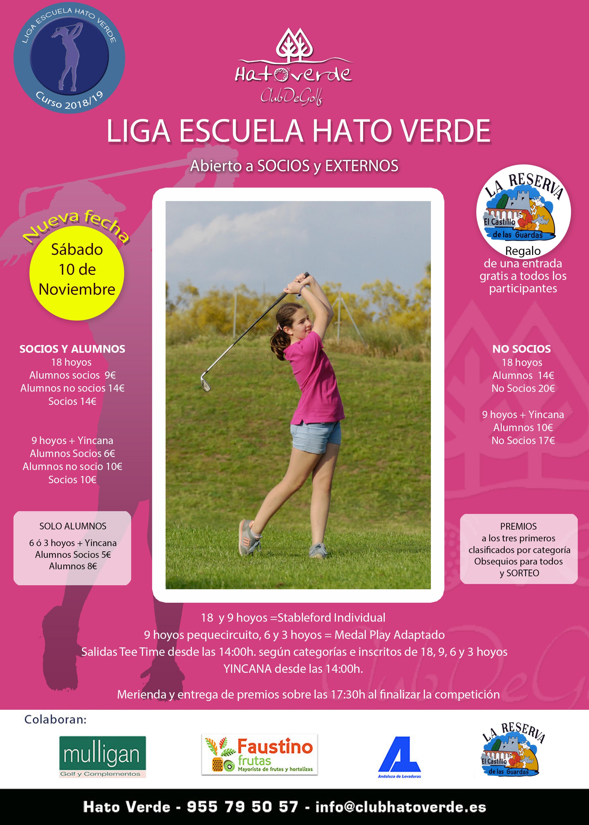  Liga de la Escuela de Golf (aplazado al sábado 10 de noviembre)